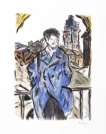 Man On A Bridge Blue (2008) - Signed Print