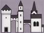 Julian Opie: Medieval Village #1 - Signed Print