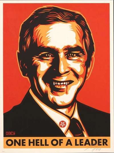 One Hell Of A Leader - Signed Print by Shepard Fairey 2004 - MyArtBroker