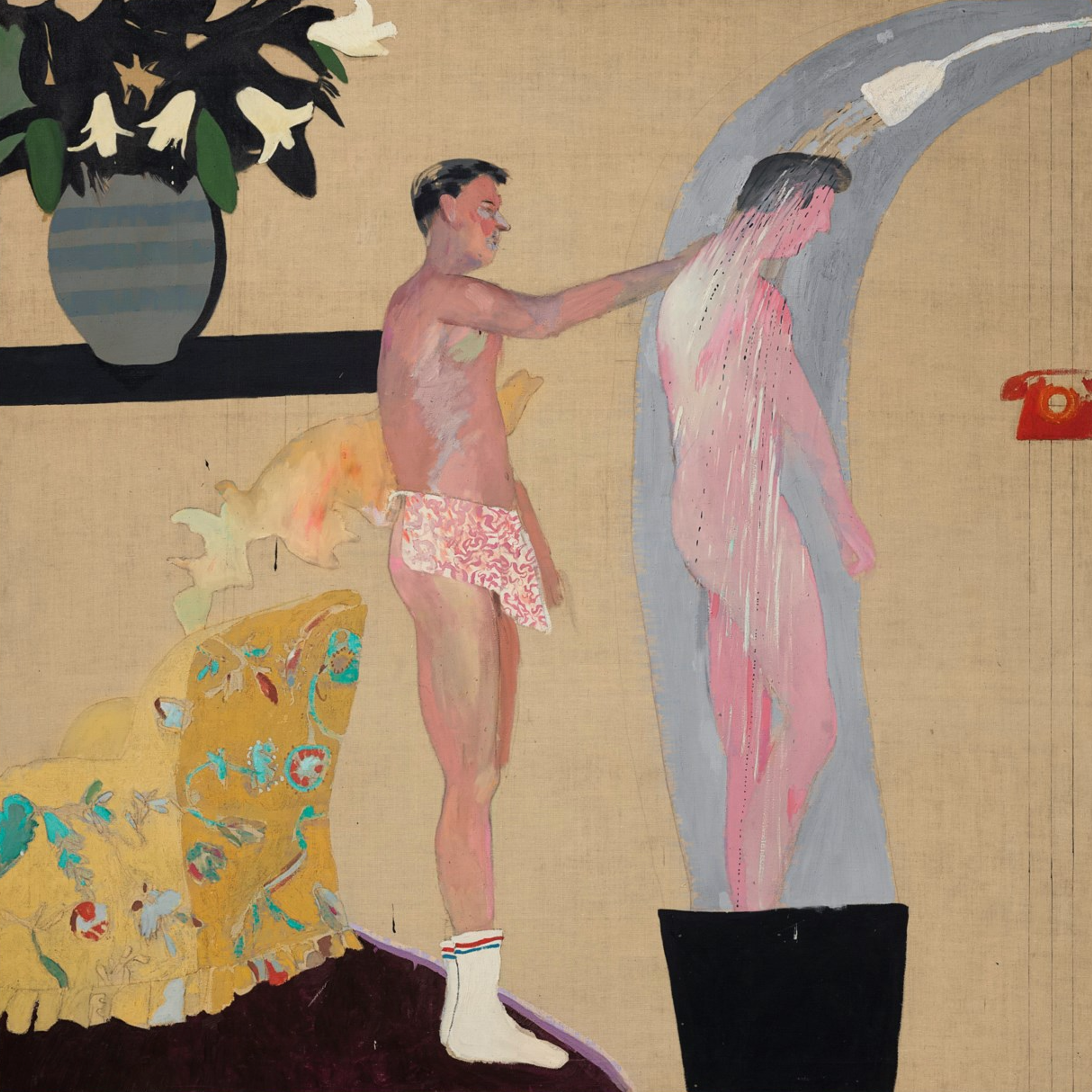 Scène domestique par David Hockney