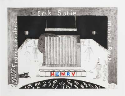 A Souvenir Of A Triple Bill For Andrea Velis - Signed Print by David Hockney 1982 - MyArtBroker