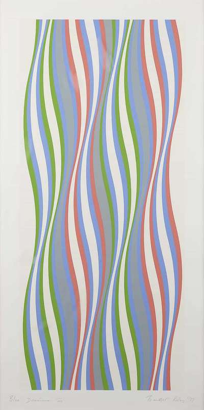Blue Dominance - Signed Print by Bridget Riley 1977 - MyArtBroker