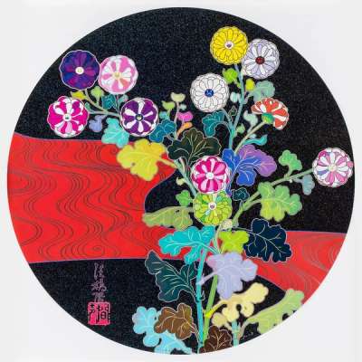 Kansei Korin Red Stream - Signed Print by Takashi Murakami 2009 - MyArtBroker
