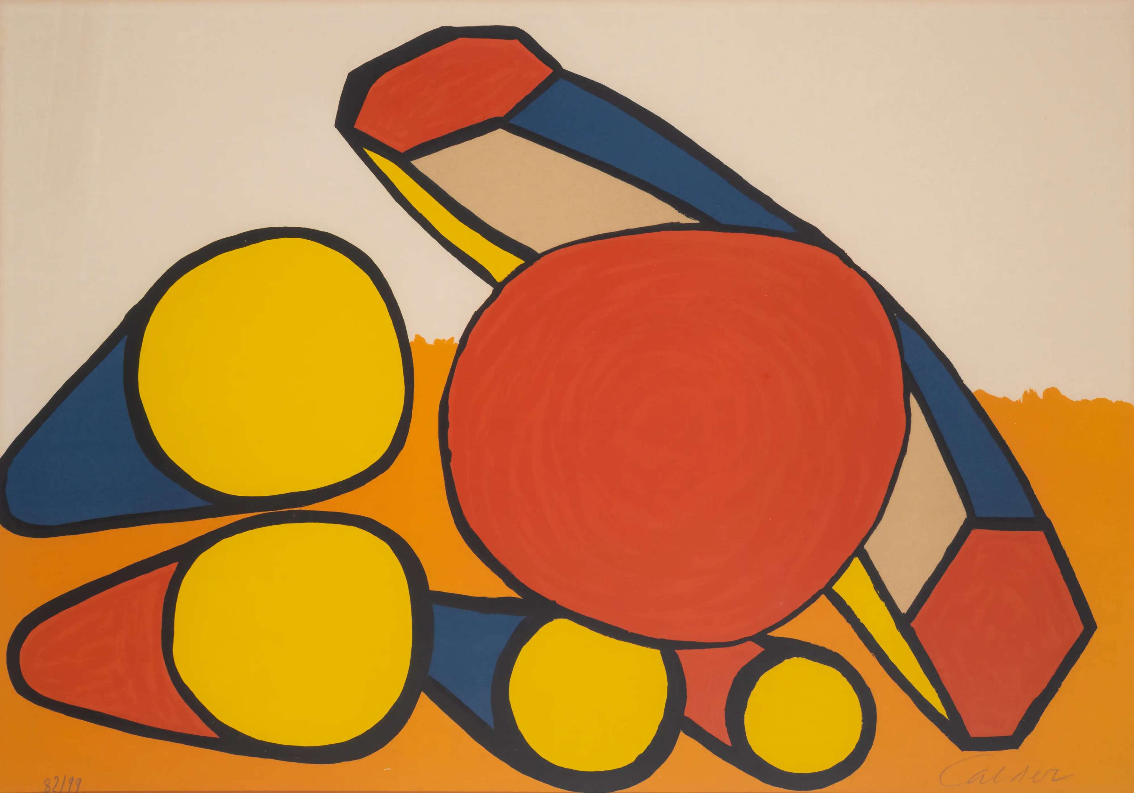 Composition With Circles And Tubes - Signed Print by Alexander Calder 1975 - MyArtBroker