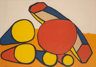 Composition With Circles And Tubes - Signed Print by Alexander Calder 1975 - MyArtBroker