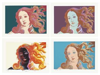 Details Of Renaissance Paintings (Sandro Botticelli, Birth Of Venus, F. & S. II.316 - 319) (complete set) - Signed Print by Andy Warhol 1984 - MyArtBroker