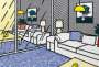 Roy Lichtenstein: Wallpaper With Blue Floor Interior - Signed Print