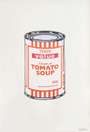 Banksy: Soup Can (white, orange and raspberry) - Signed Print