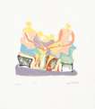 Two Seated Women - Signed Print