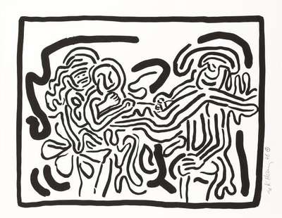 Bad Boys 1 - Signed Print by Keith Haring 1986 - MyArtBroker