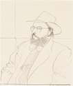 Henry Geldzahler With Hat - Signed Print