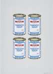 Soup Cans Quad (gold on grey) - Signed Print
