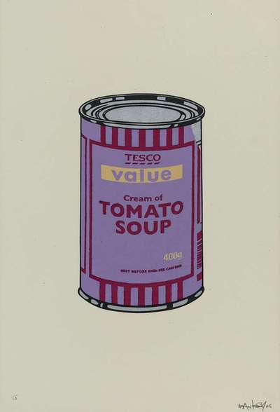 Soup Can (violet, cherry and beige) - Signed Print by Banksy 2005 - MyArtBroker