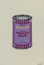 Banksy: Soup Can (violet, cherry and beige) - Signed Print