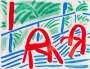David Hockney: Two Red Chairs - Signed Print