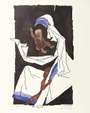 Maqbool Husain: Untitled II (Mother Teresa And Child) - Signed Print
