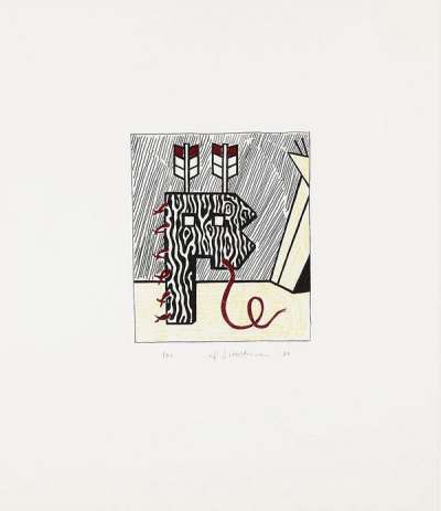 Figure With Teepee - Signed Print by Roy Lichtenstein 1980 - MyArtBroker