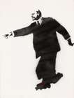Lenin On Roller Skates (white) - Mixed Media