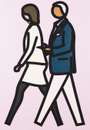 Julian Opie: New York Couple 7 - Signed Print