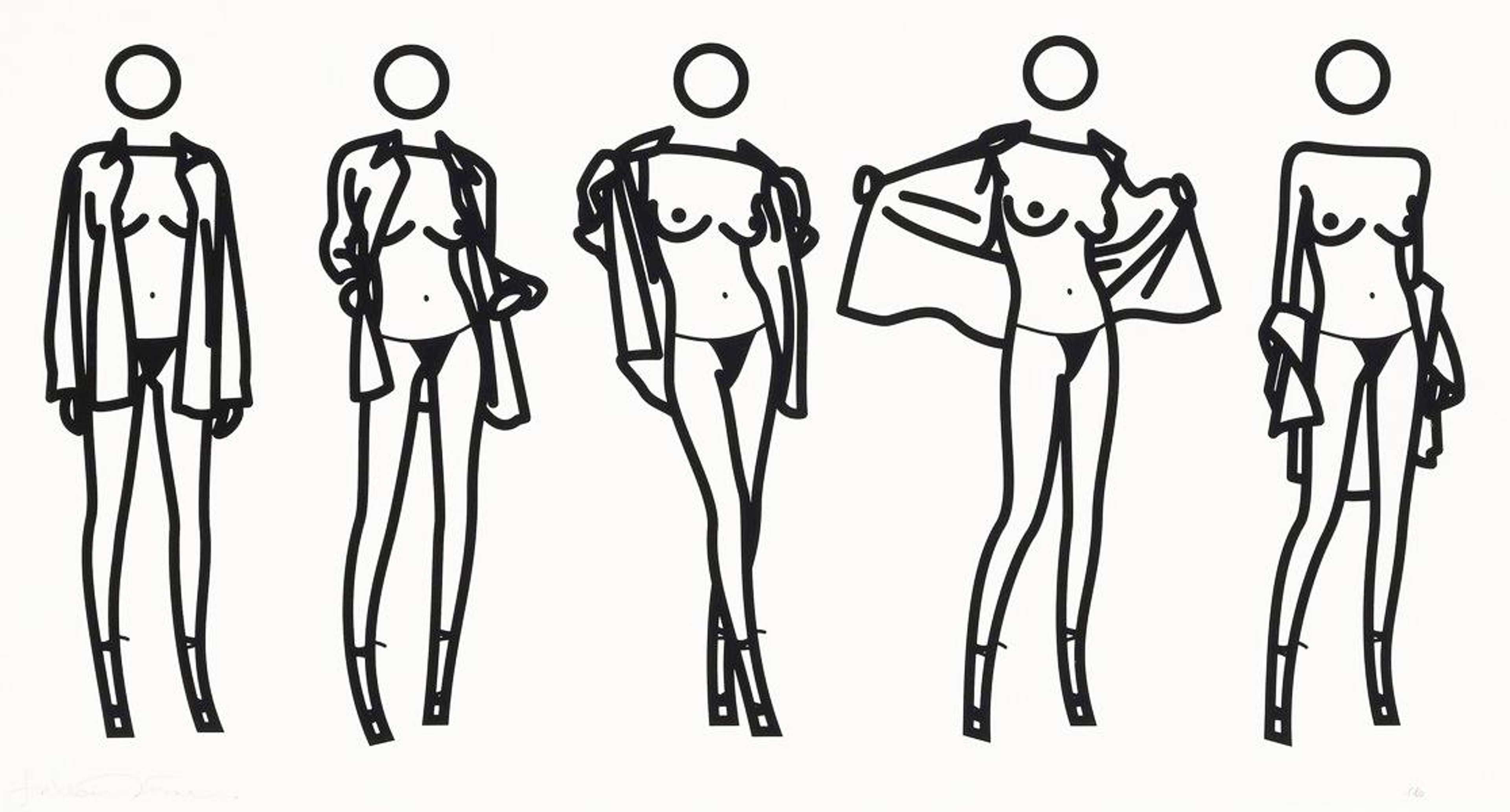 « Woman Taking Off A Man’s Shirt In Five Stages (K21) » de Julian Opie