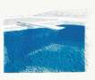 Lithograph Of Water Made Of Lines, Crayon And Two Blue Washes Without Green Wash - Signed Print