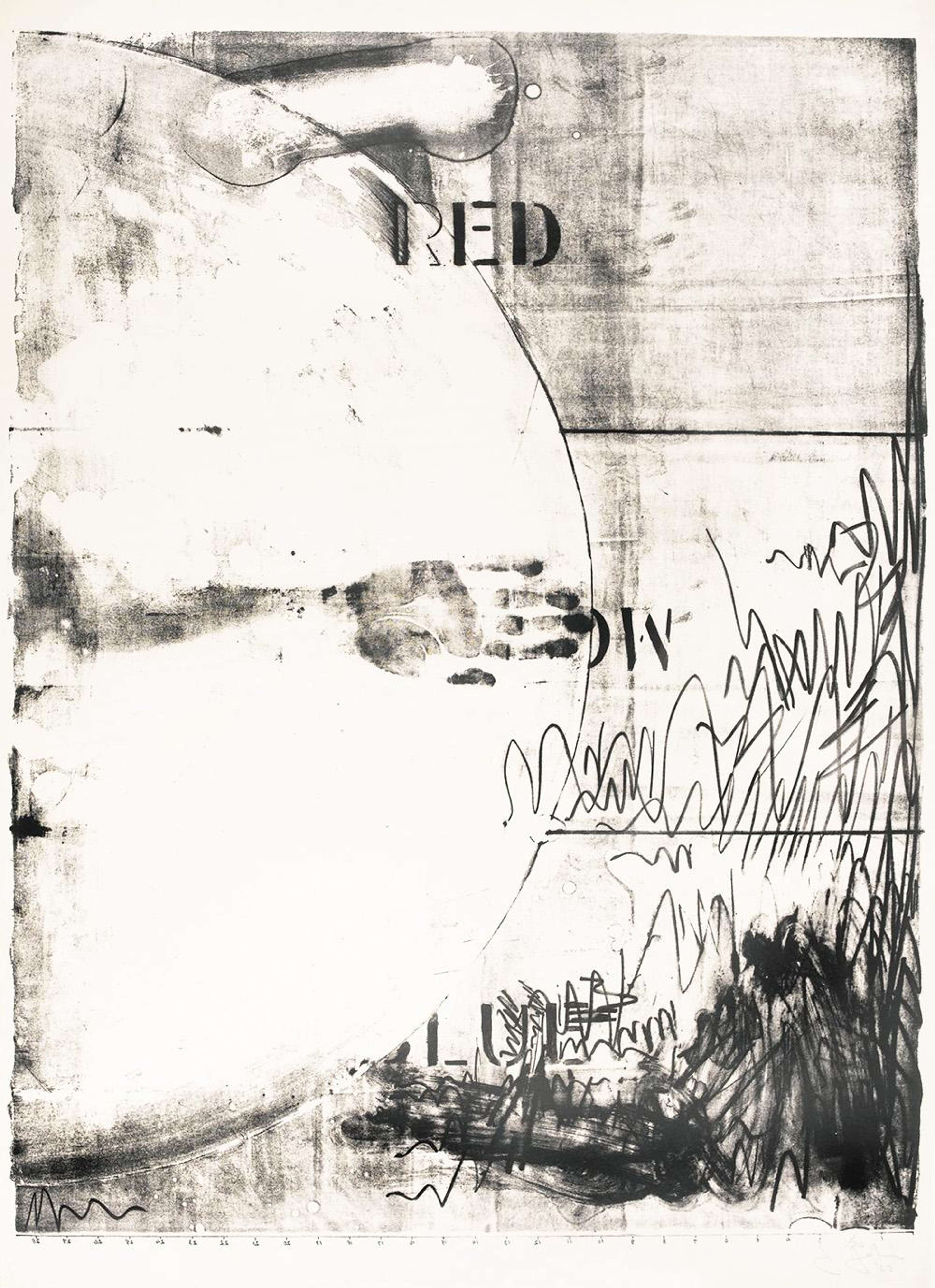 Abstract monochrome shapes, symbols and text