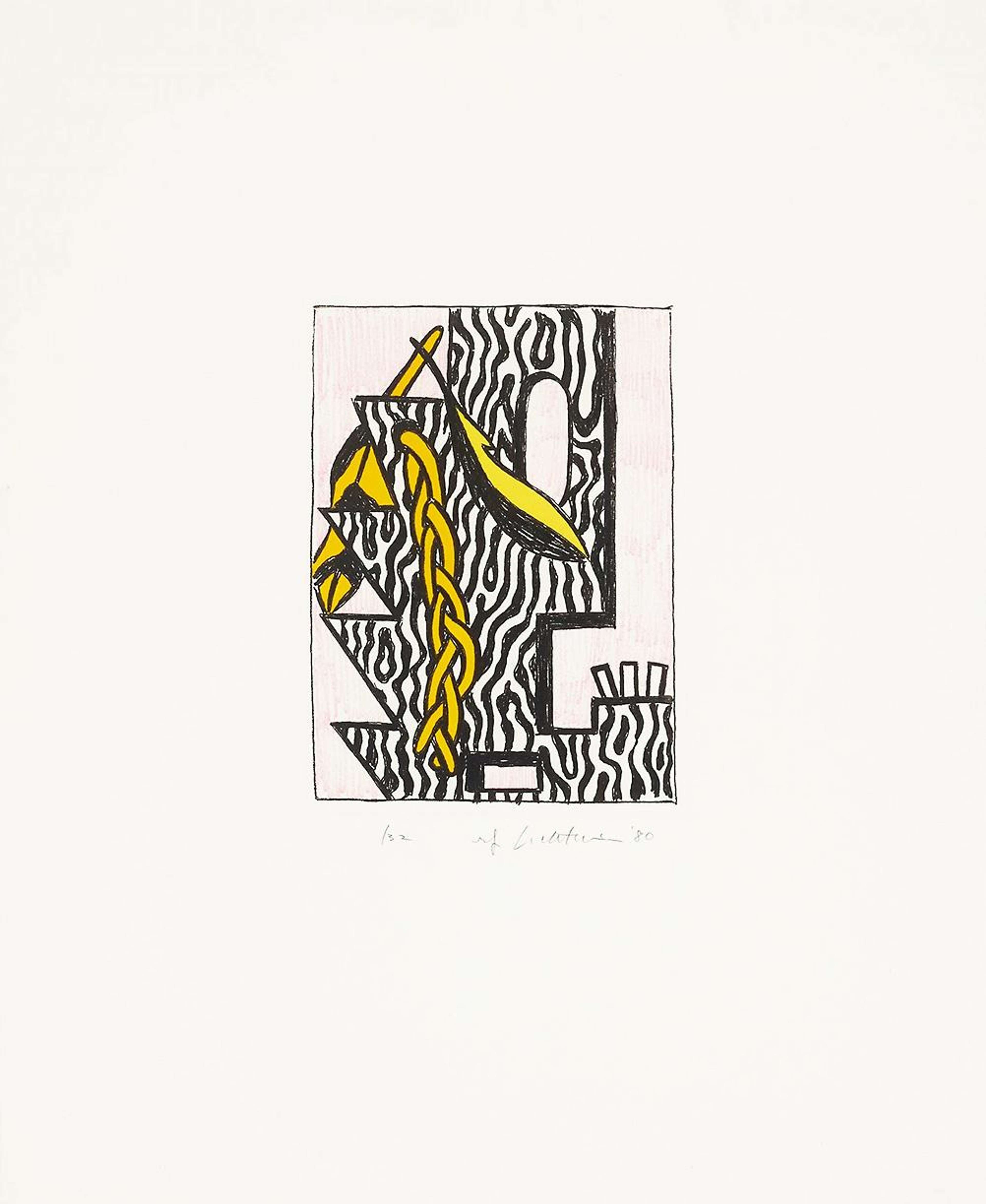 Head With Feathers And Braid - Signed Print by Roy Lichtenstein 1980 - MyArtBroker