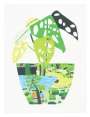 Jonas Wood: Landscape Pot With Plant - Signed Print