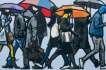 Walking In The Rain, London - Signed Print
