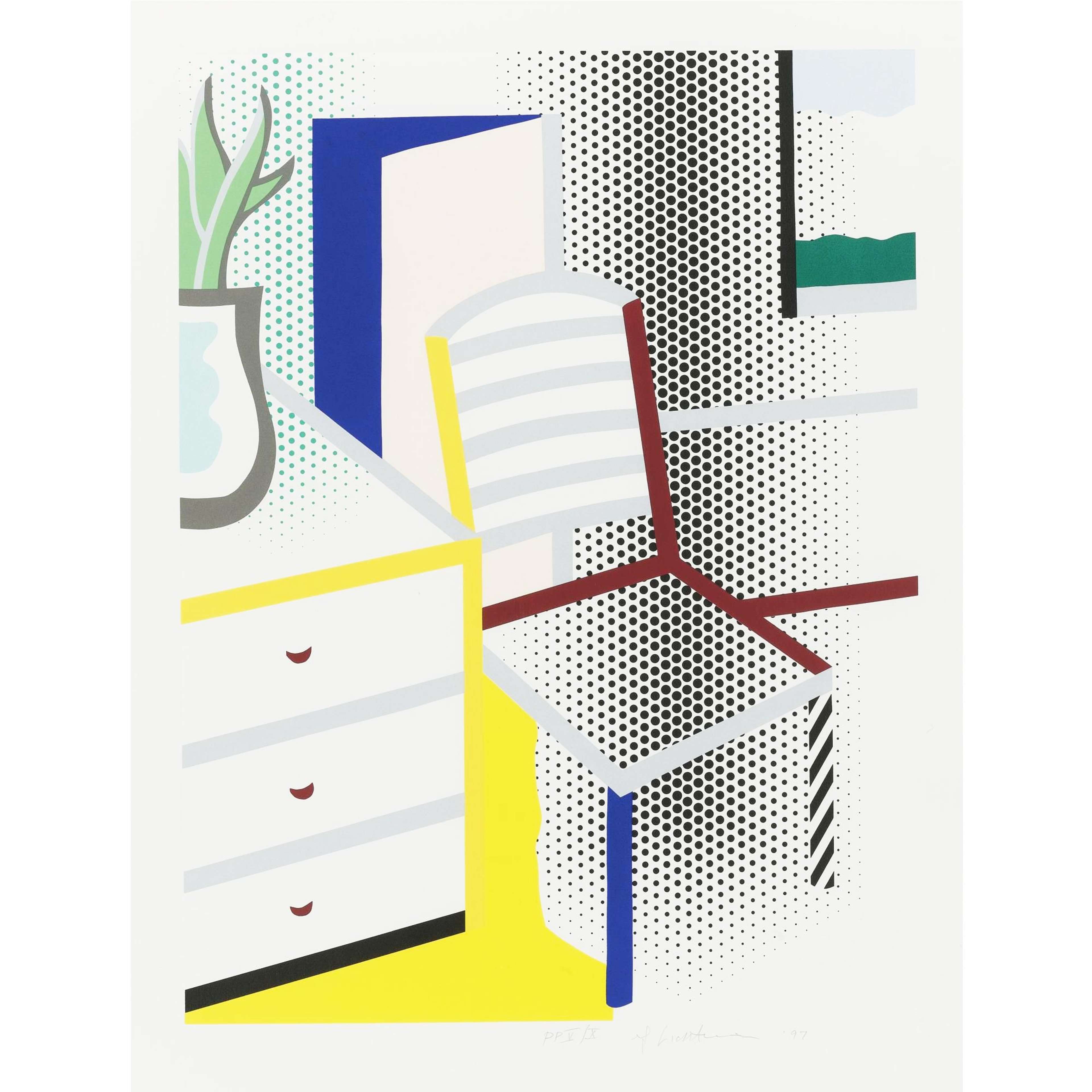 Interior With Chair by Roy Lichtenstein