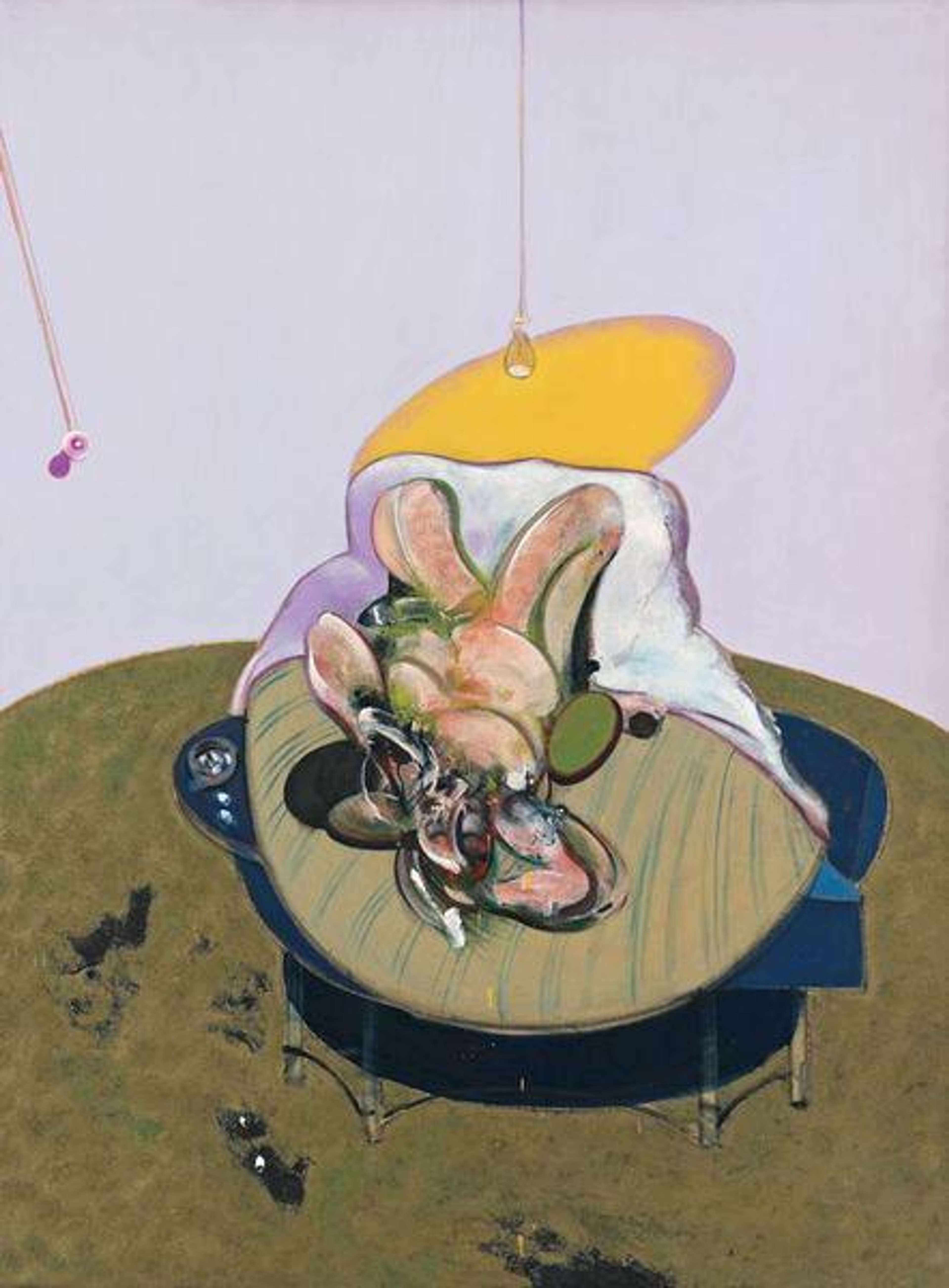 Abstract figure lying on a bed