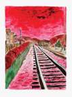 Train Tracks Red (2014) - Signed Print