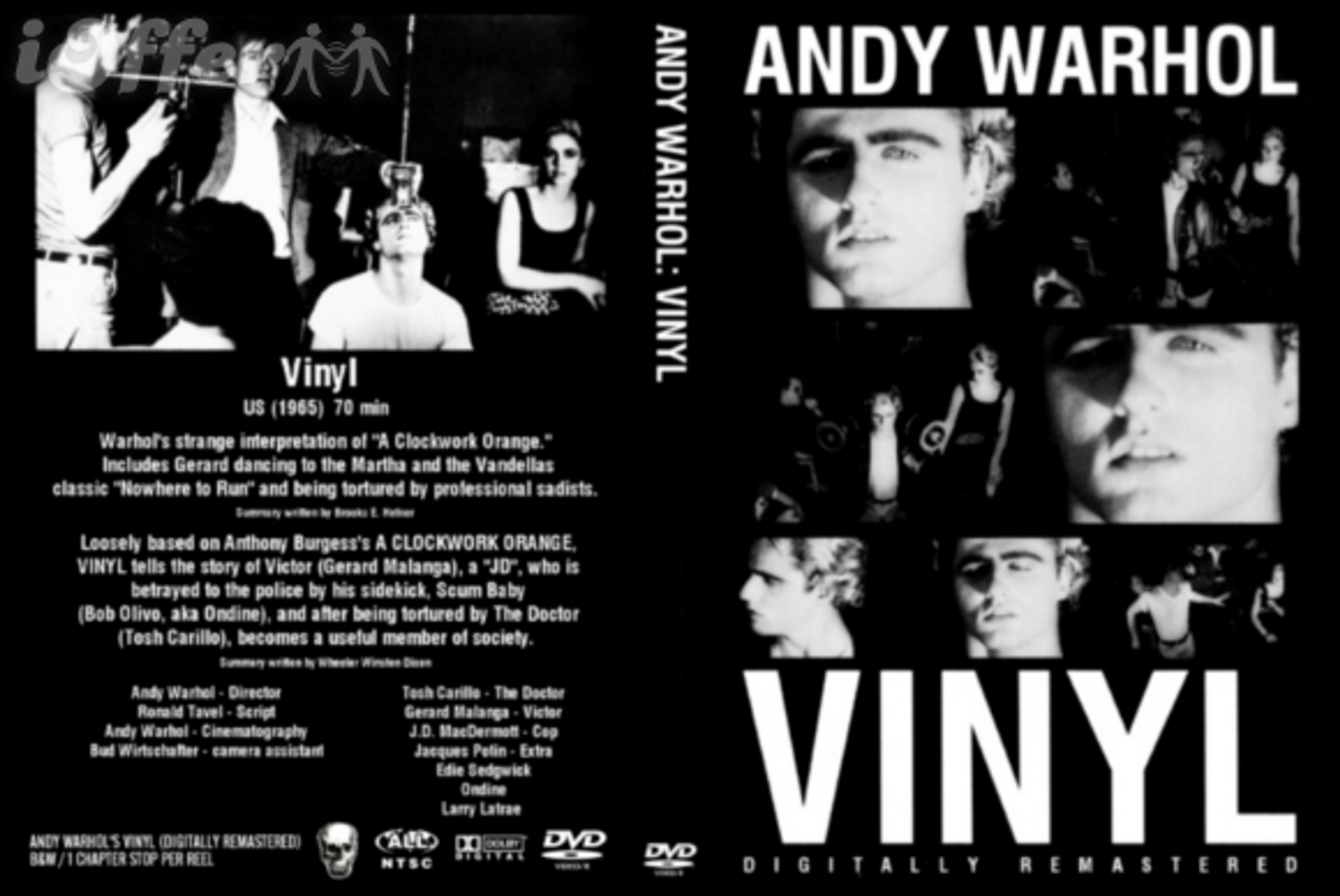 Une image de l'affiche DVD du film *Vinyl*. Elle présente un collage de portraits en gros plan monochromes des protagonistes.