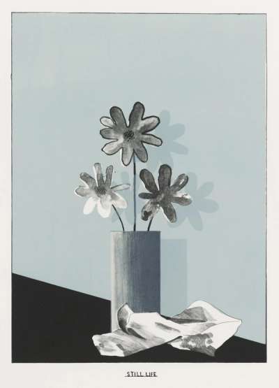 Still Life (silver flowers) - Signed Print by David Hockney 1965 - MyArtBroker