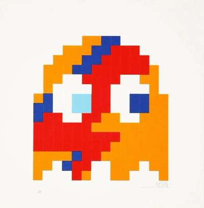 Aladdin Sane (orange) - Signed Print by Invader 2014 - MyArtBroker