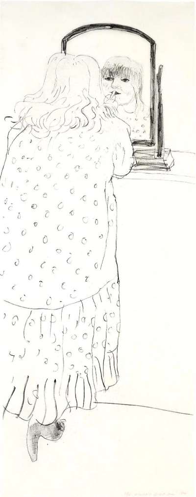 Ann Putting On Lipstick - Signed Print by David Hockney 1979 - MyArtBroker