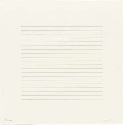 On A Clear Day 5 - Signed Print by Agnes Martin 1973 - MyArtBroker