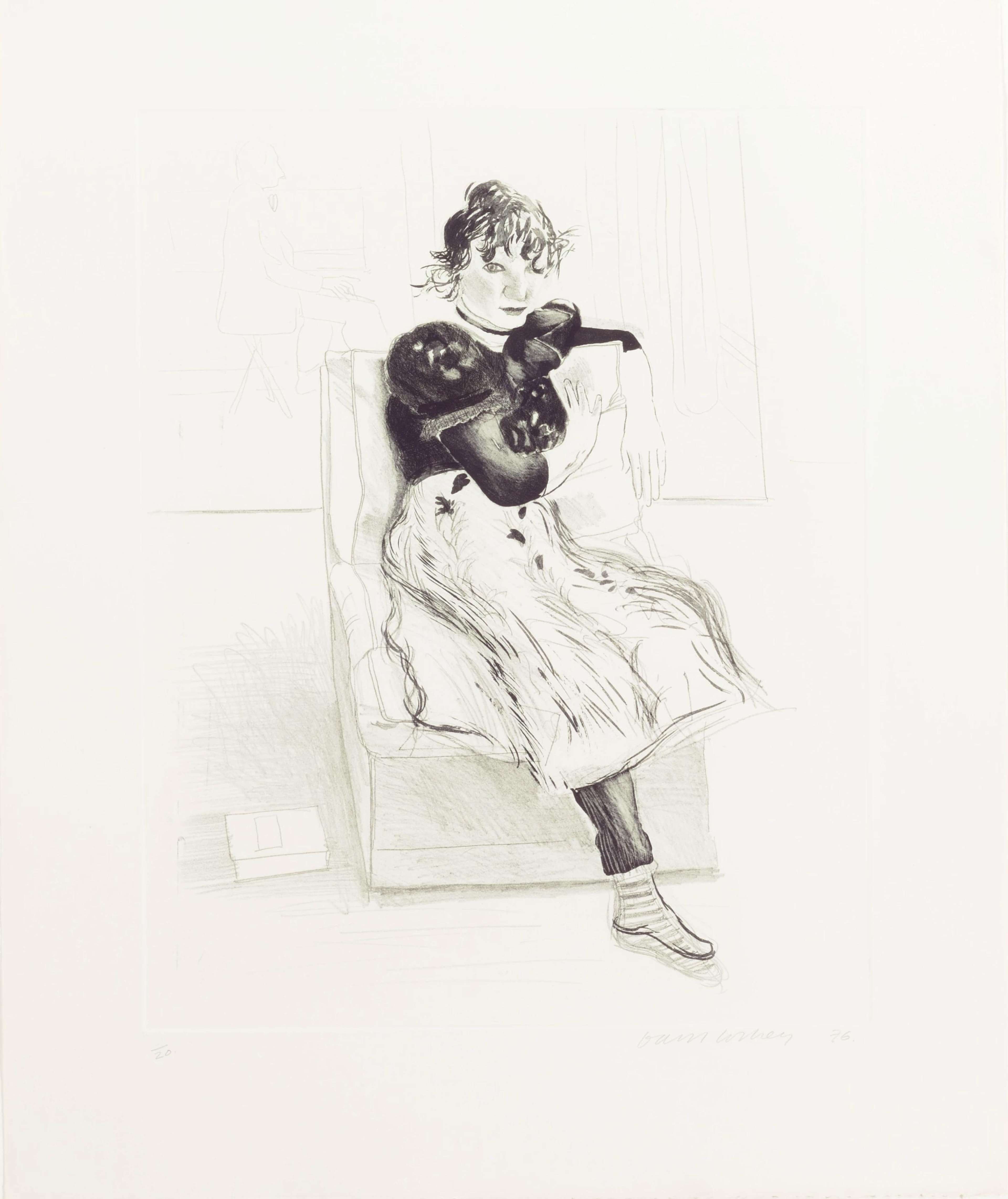 Celia Observing (black state) - Signed Print by David Hockney 1976 - MyArtBroker
