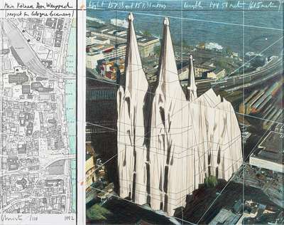 My Cologne Cathedral, Wrapped - Signed Print by Christo 1992 - MyArtBroker