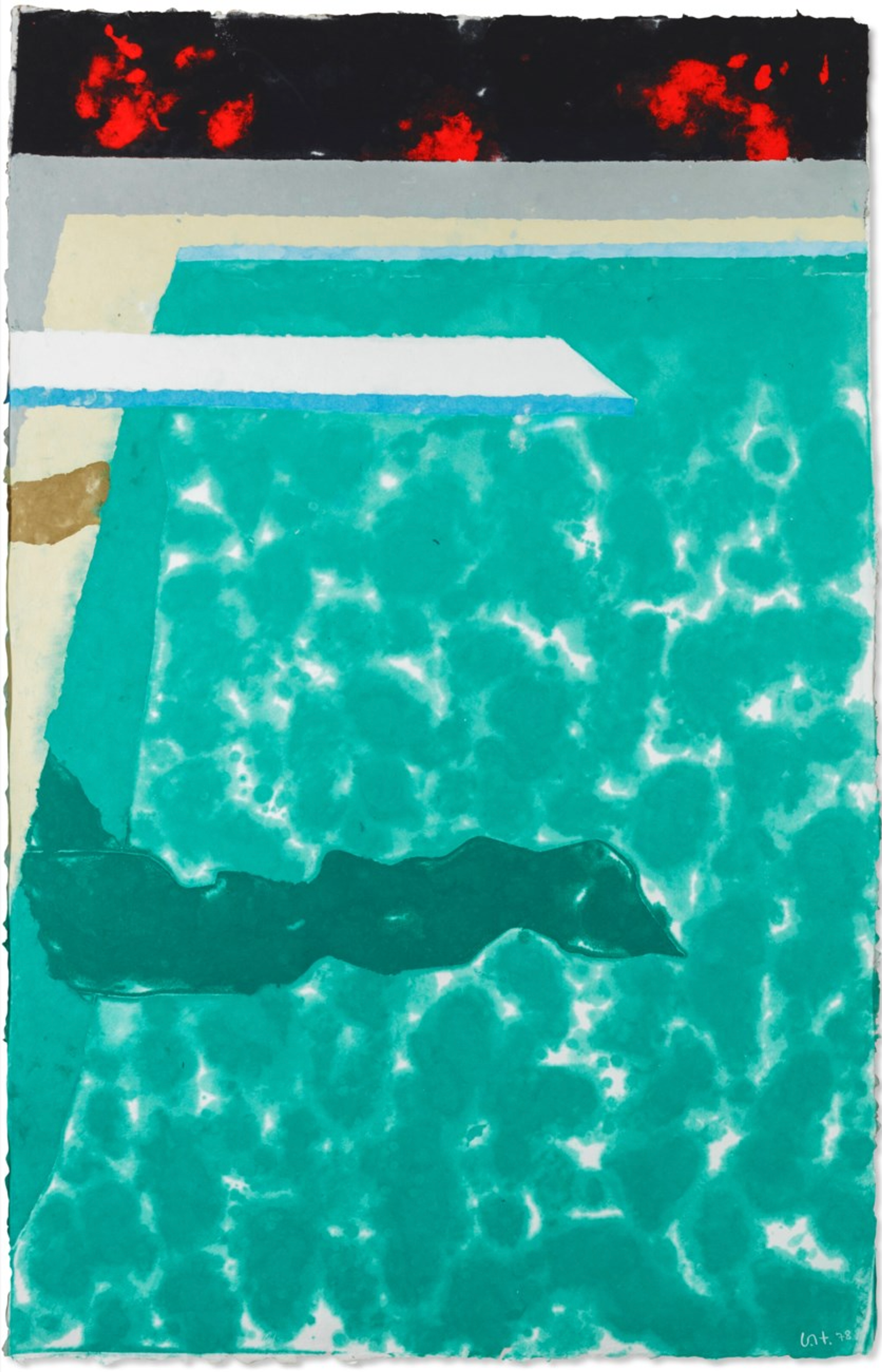 Green Pool with Diving Board and Shadow (Paper Pool 3) de David Hockney - MyArtBroker