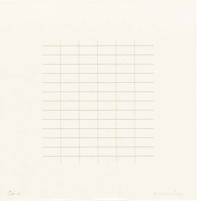On A Clear Day 13 - Signed Print by Agnes Martin 1973 - MyArtBroker
