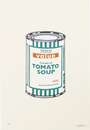 Banksy: Soup Can (white, emerald and tan) - Signed Print