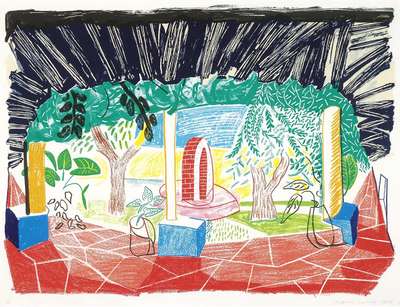 Views Of Hotel Well I - Signed Print by David Hockney 1985 - MyArtBroker