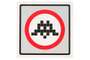 Invader: Warning Invader (silver) - Signed Print