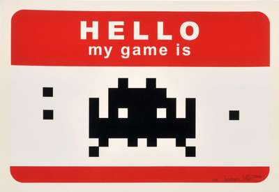 Hello My Game Is (red) - Signed Print by Invader 2009 - MyArtBroker