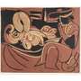 Pablo Picasso: Femme Couchée Et Homme À La Guitare - Signed Print