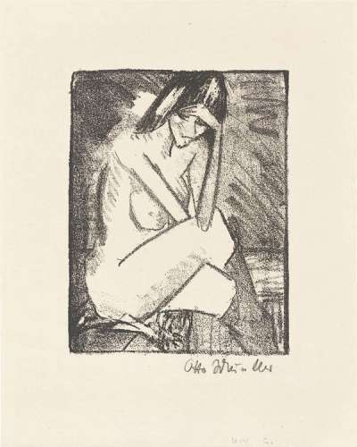 Sitzende In Strümpfen - Signed Print by Otto Mueller 1924 - MyArtBroker