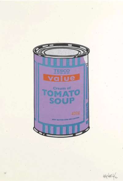 Soup Can (violet, blue and tan) - Signed Print by Banksy 2005 - MyArtBroker