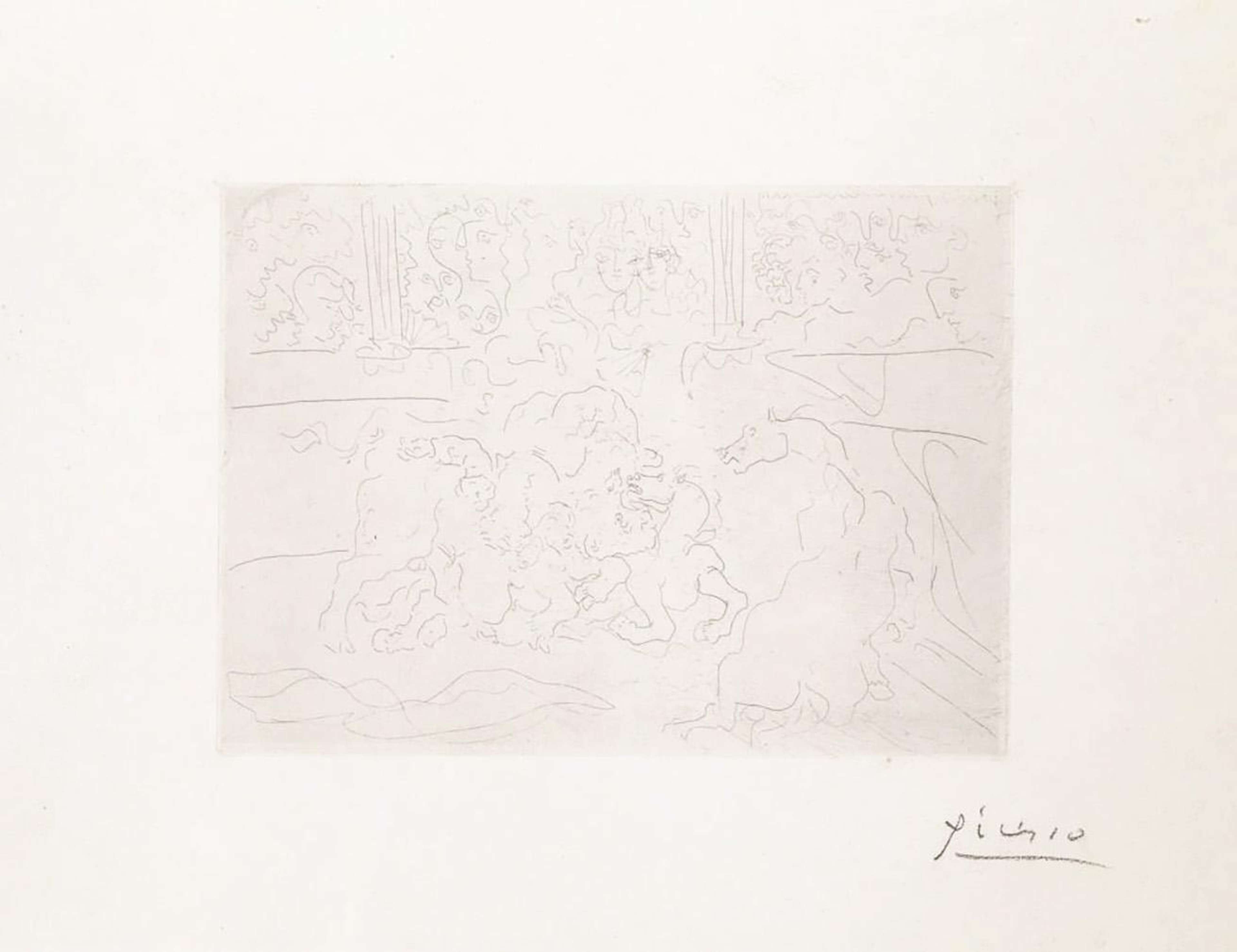 Taureau Et Chevaux Dans L'Arène (La Suite Vollard) - Signed Print by Pablo Picasso 1934 - MyArtBroker