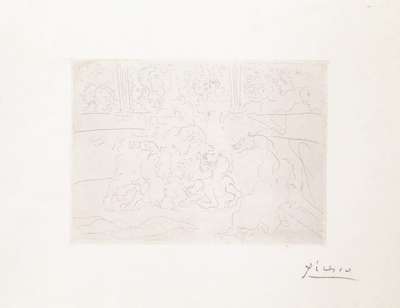 Taureau Et Chevaux Dans L'Arène (La Suite Vollard) - Signed Print by Pablo Picasso 1934 - MyArtBroker
